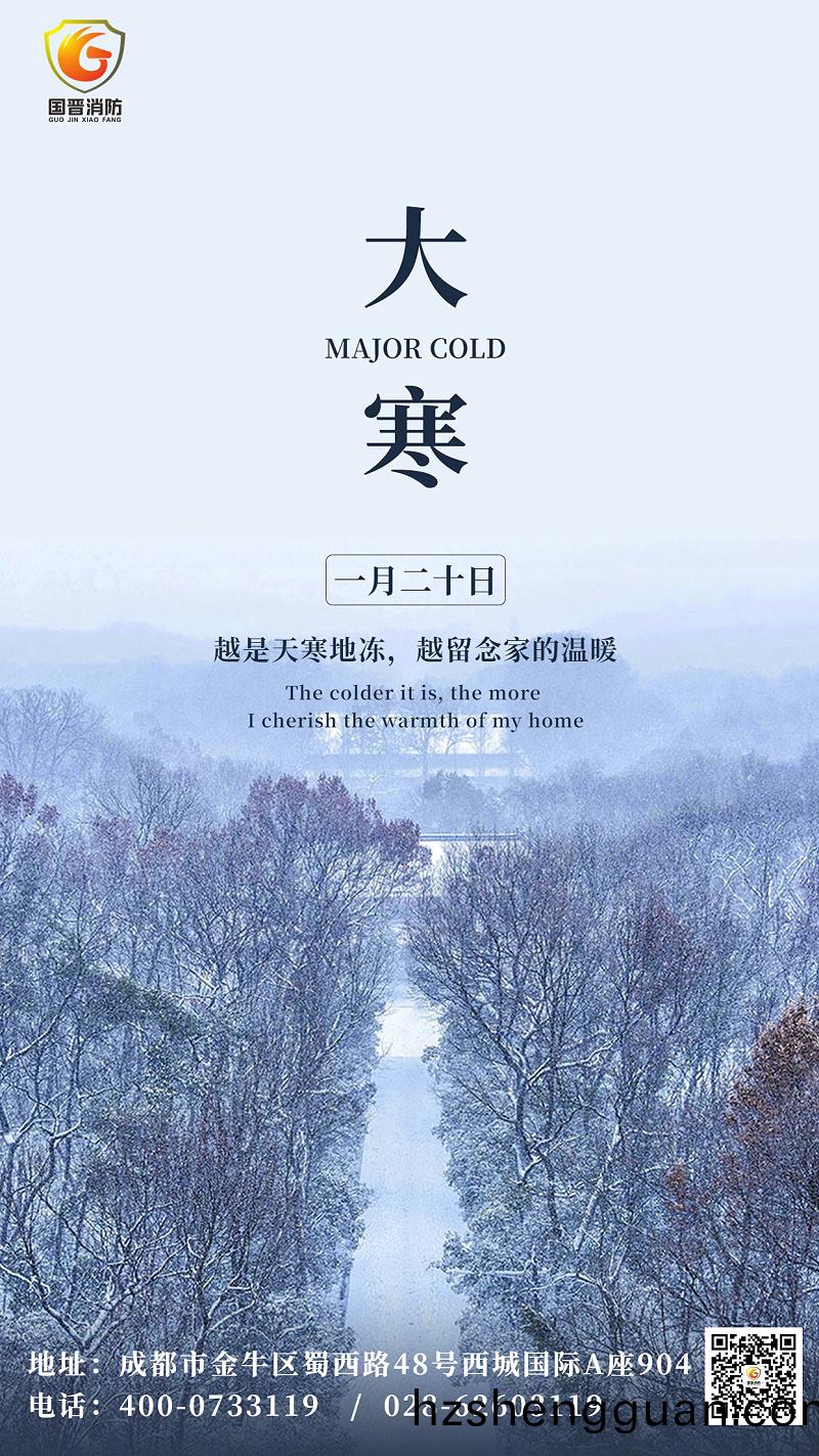 大(da)寒(han)節氣問(wen)候(hou)祝福實景(jing)手機海報